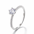 Anillo Solitario Circón Plata 925