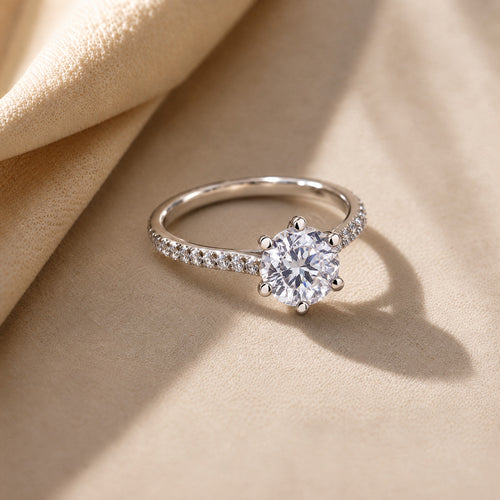 Anillo Solitario Circón Plata 925