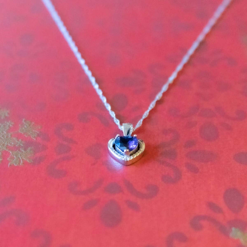 Collar Con Colgante Plata 925 Corazón Circones Elegante