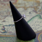 Anillo Plata 925 Solitario Circón Elegante Compromiso