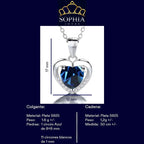 Collar Con Colgante Plata 925 Corazón Circones Elegante