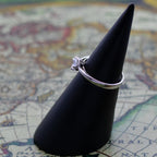 Joya Anillo Plata 925 Solitario Elegante Circón Compromiso