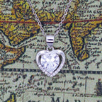 Collar Con Colgante Plata 925 Corazón Circones Elegante