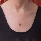 Collar Con Colgante Plata 925 Corazón Circones Elegante