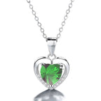 Collar Con Colgante Plata 925 Corazón Circones Elegante