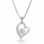Collar Alia de plata 925 con colgante corazon y circon central