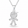 Collar Astryne de plata 925: colgante infantil con circones, fotografía de estudio
