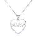 Collar Coralys de plata 925 con colgante corazon MAMA y circones