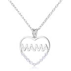 Collar Coralys de plata 925 con colgante corazon MAMA y circones