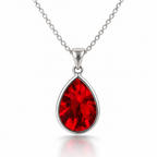 Collar Enara de plata 925 con circon gota rojo
