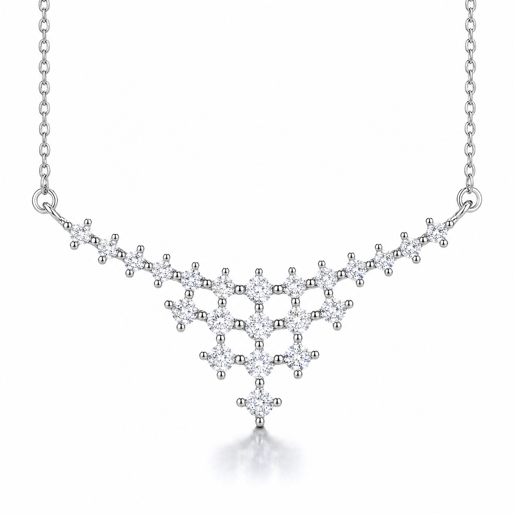 Collar Nytheris de plata 925 con diseño en V de circones brillantes