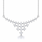 Collar Nytheris de plata 925 con diseño en V de circones brillantes