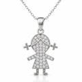 Collar Marielis de plata 925 con colgante de nina y circones