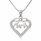 Collar Olyne de plata 925 con colgante corazon MAMA y circones