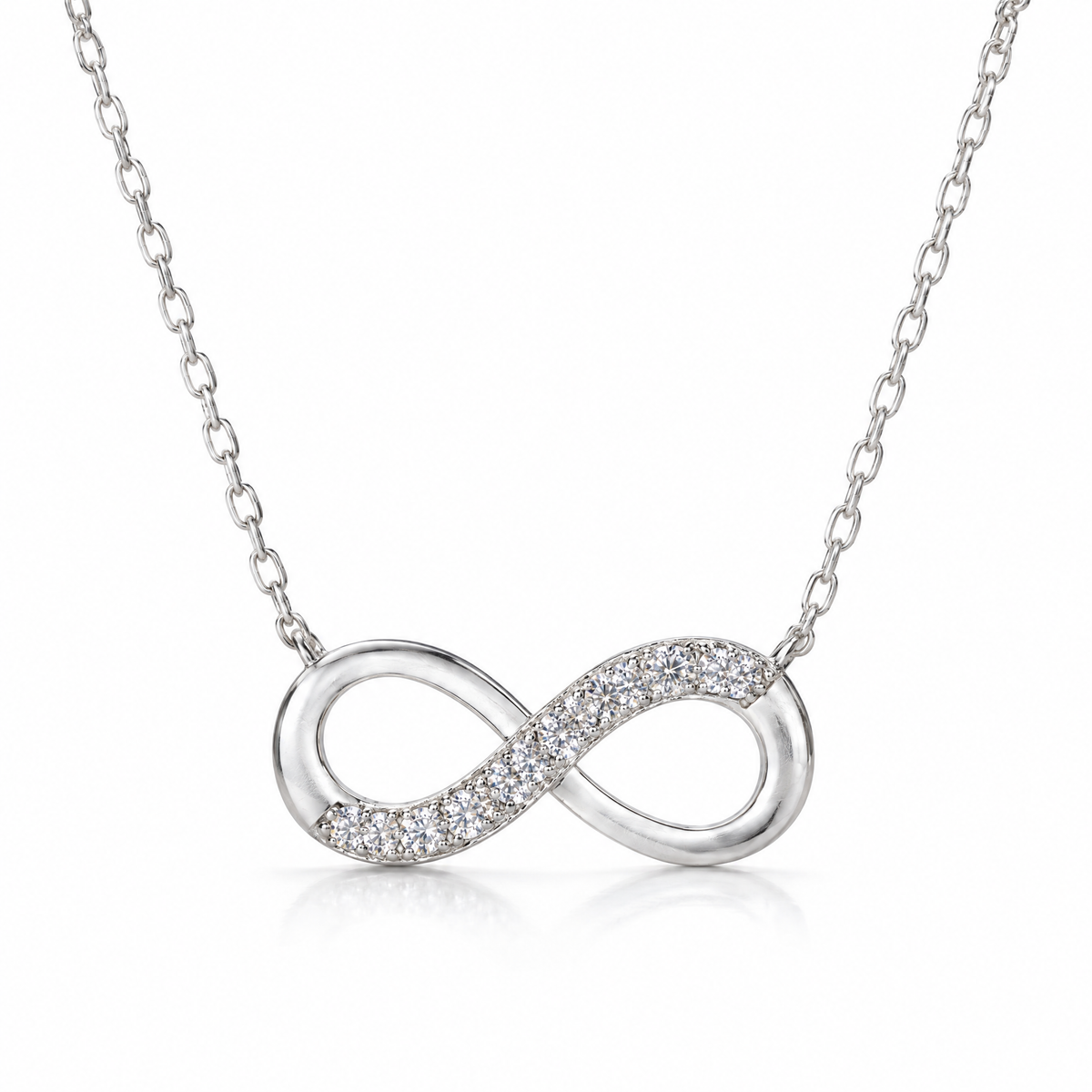 Colgante Selia de plata 925 con infinito y circones