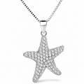 Collar Seraphis de plata 925: estrella de mar con circones, fotografía de estudio