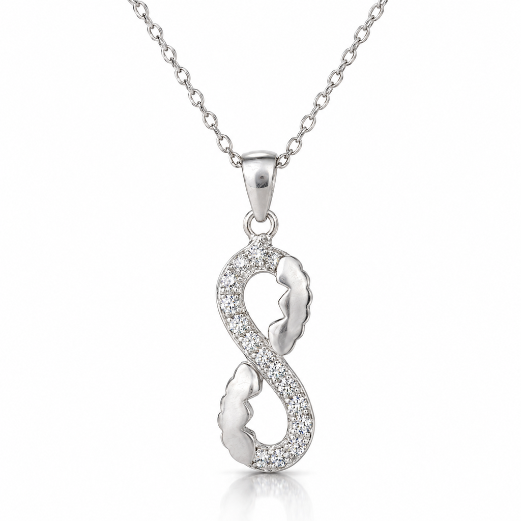 Collar Seris de plata 925 con colgante infinito y circones
