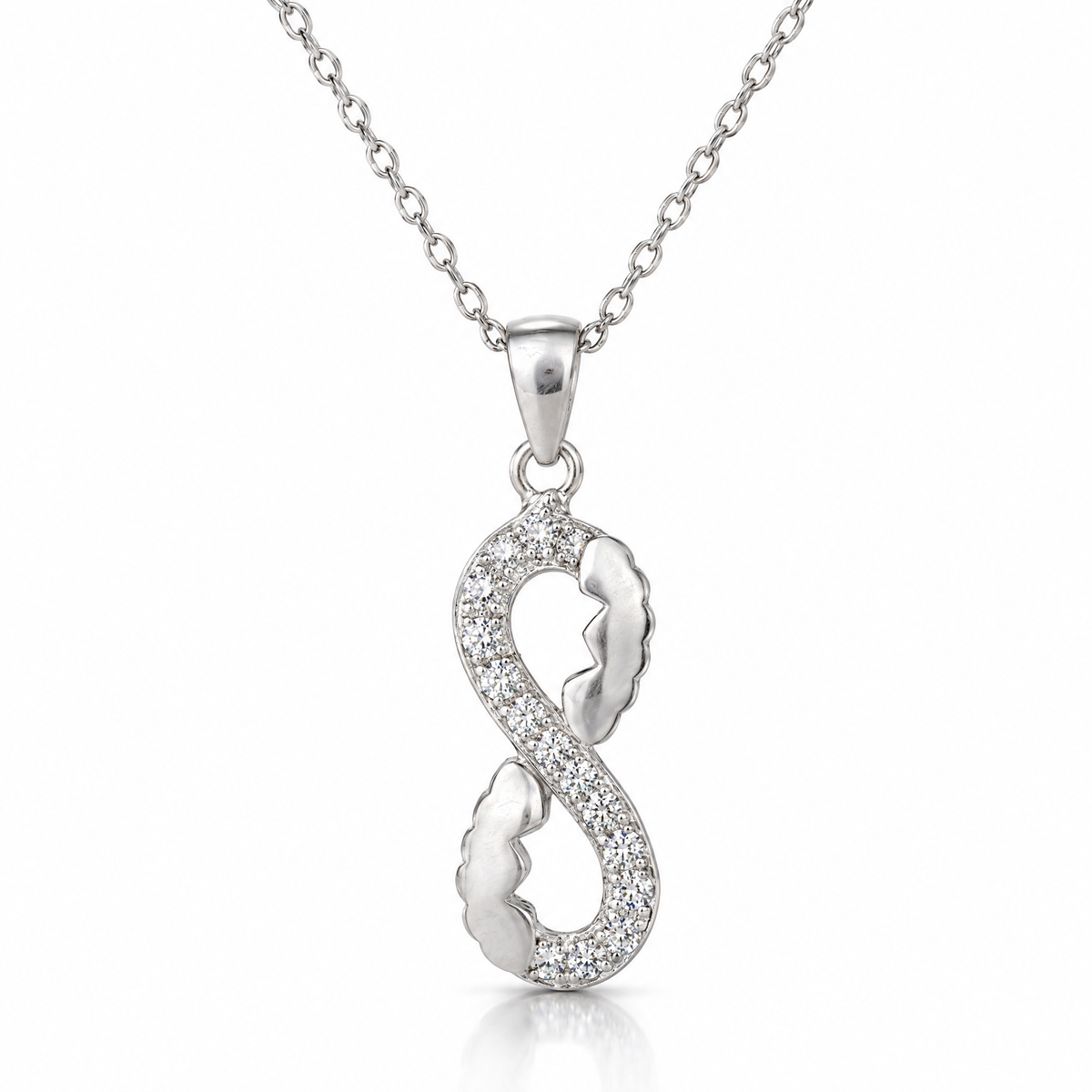 Collar Seris de plata 925 con colgante infinito y circones