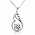 Collar Thalea de plata 925 con colgante de cinta y circon central