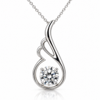 Collar Thalea de plata 925 con colgante de cinta y circon central
