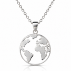 Collar Velorian de plata 925 con colgante mapamundi