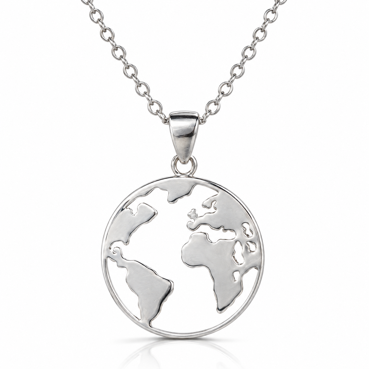 Collar Velorian de plata 925 con colgante mapamundi